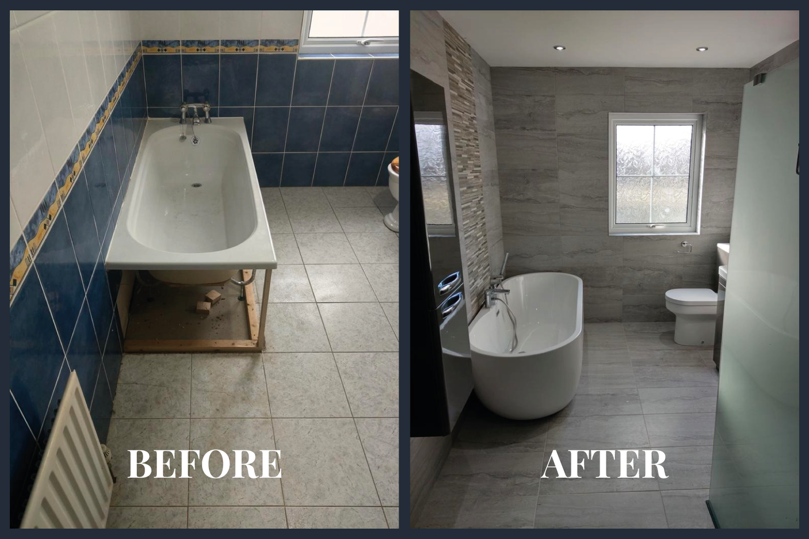 Bathroom refurbishment - before and after.
