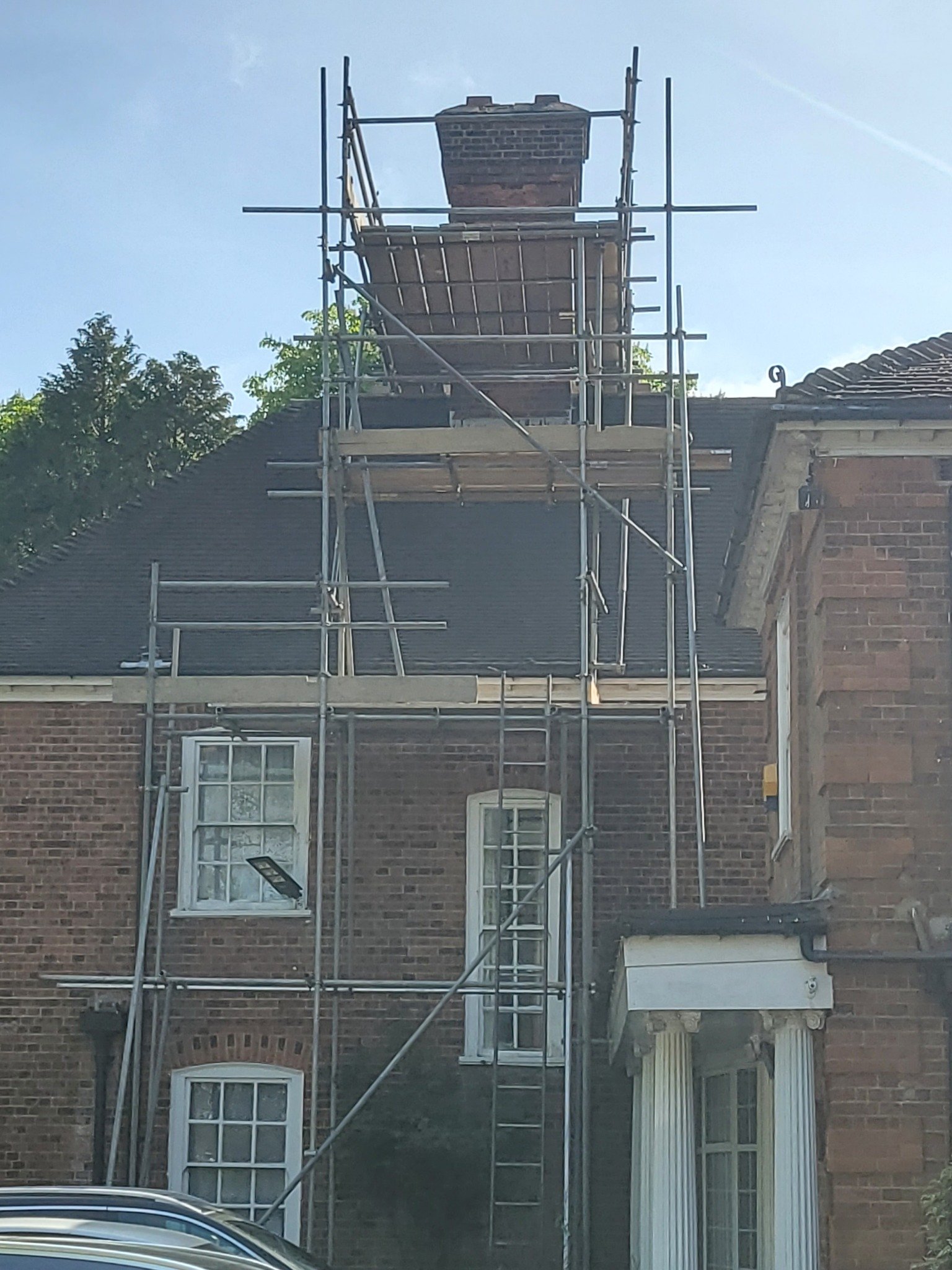 Chimney repointing to a substantial residential property.